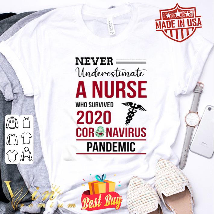 Never Underestimate A Nurse Who Survived 2020 Coronavirus Covid-19 shirt