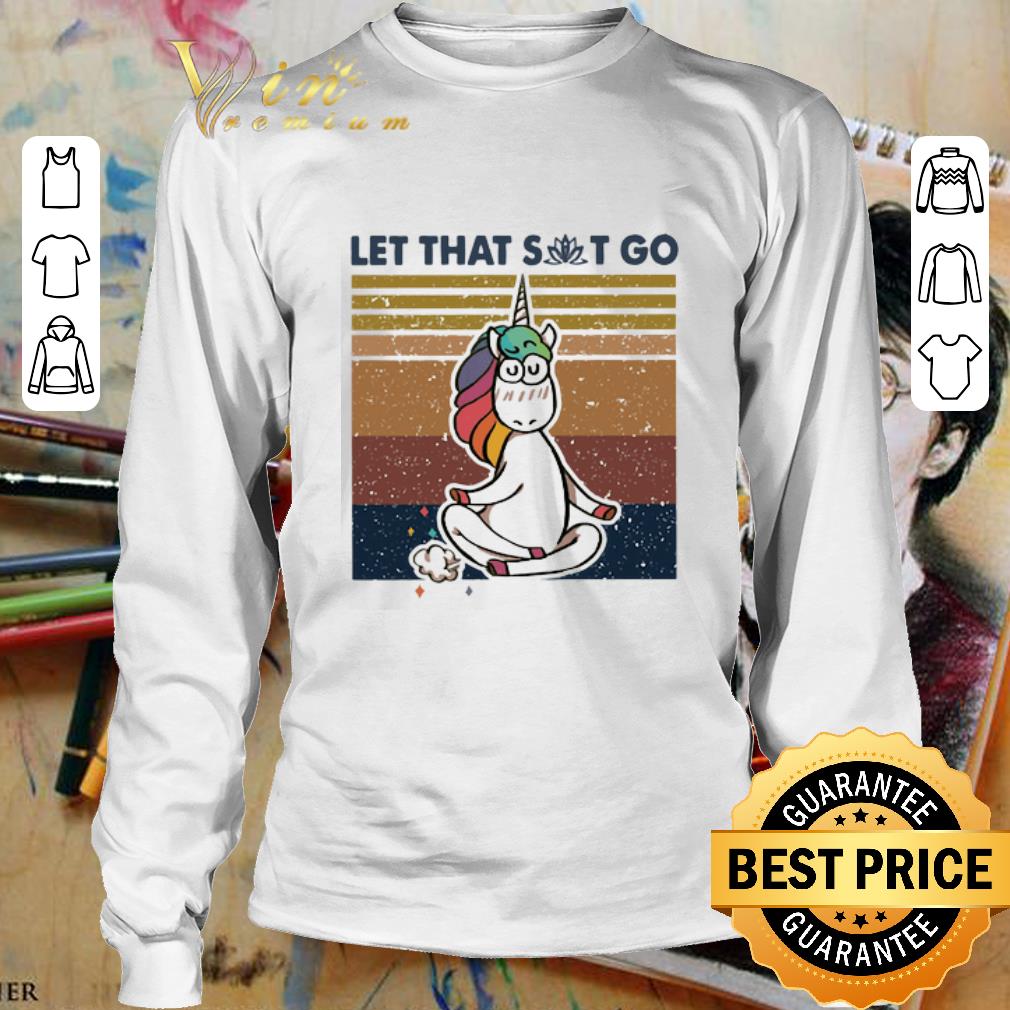 Yoga unicorn let that shit go vintage shirt 3