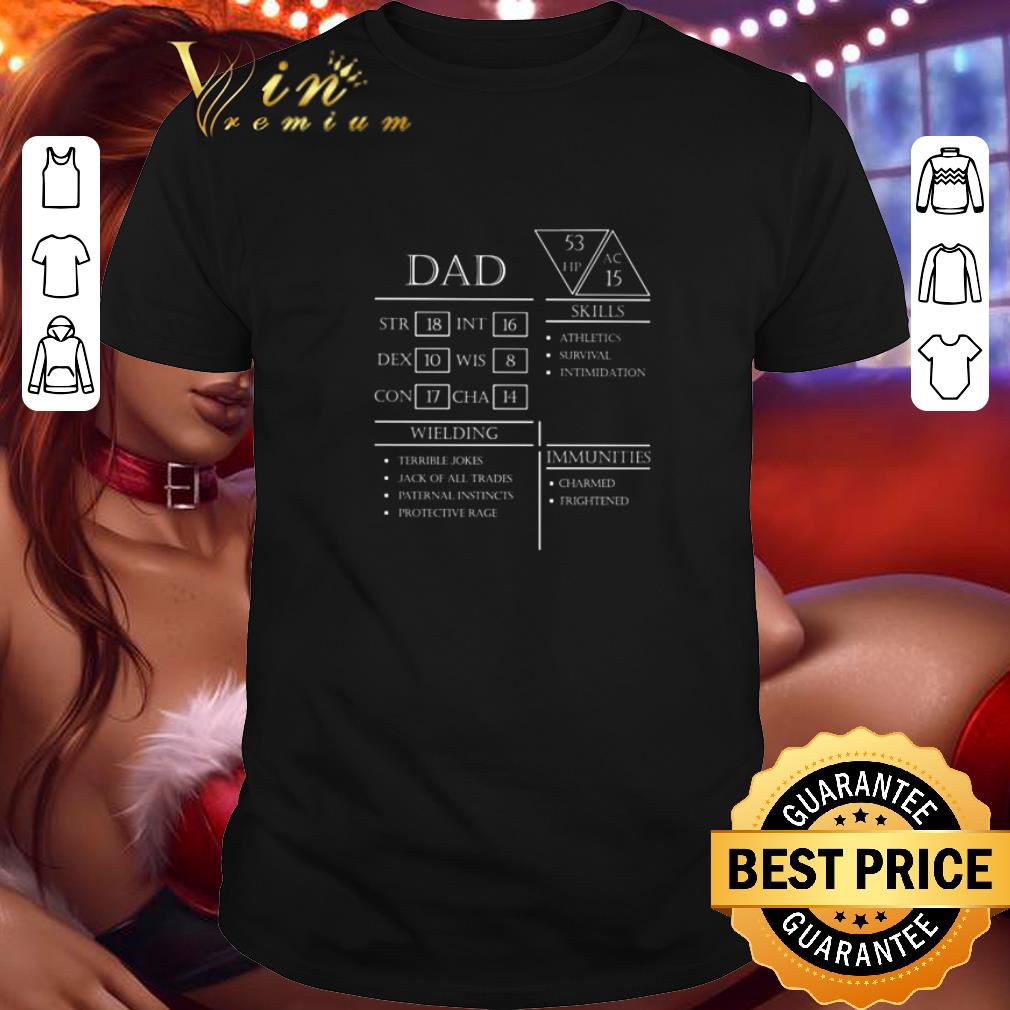 Dad Hit Points Speed Armor Class Initiative Wielding Father's Day shirt 6