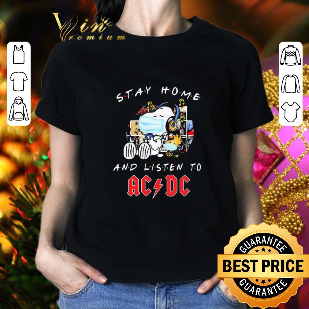 Snoopy Woodstock Stay Home And Listen To ACDC Coronavirus shirt 2