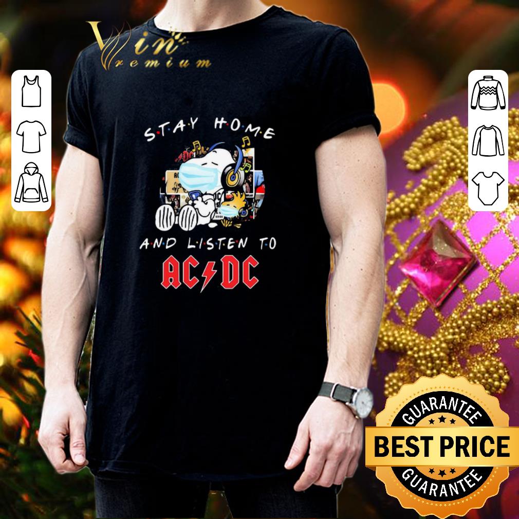 Snoopy Woodstock Stay Home And Listen To ACDC Coronavirus shirt 3
