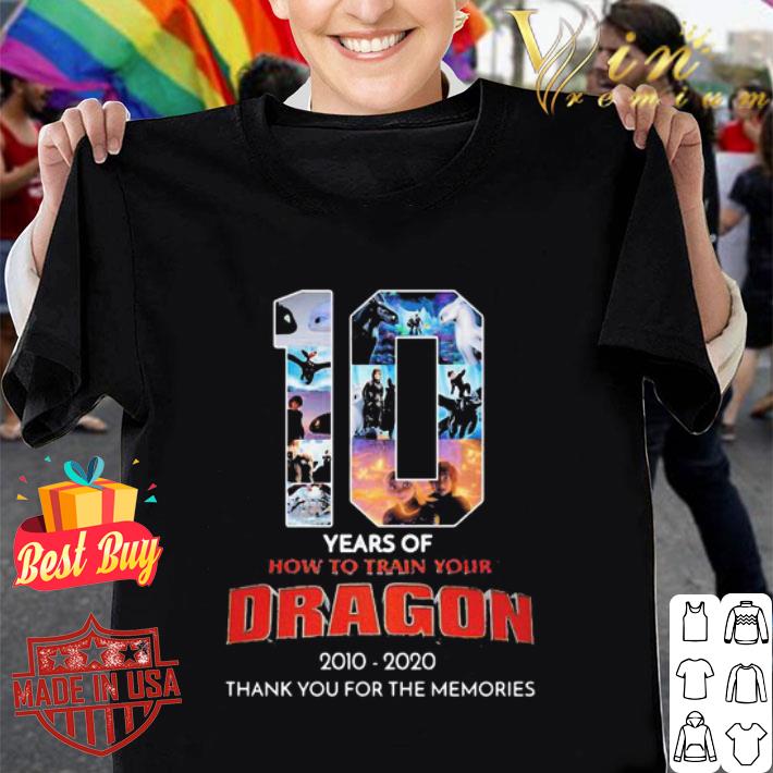 10 Years Of How To Train Your Dragon 2010-2020 Thank You For The Memories shirt