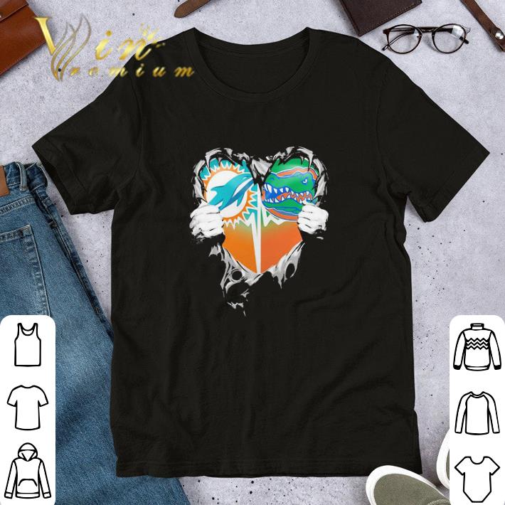 Inside Me Miami Dolphins And Miami Heat Logo shirt 7