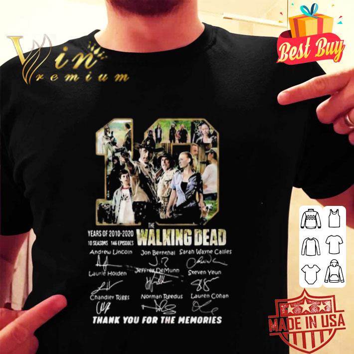 10 Years Of 2010 2020 10 Seasons 146 Episodes The Walking Dead Thank You For The Memories Signatures shirt