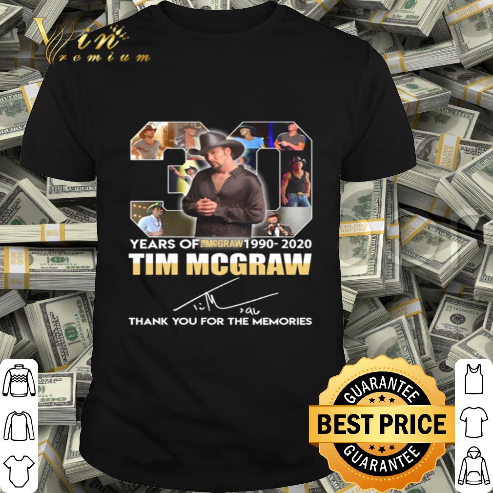 30 years of Tim Mcgraw 1990-2020 signed thank you for the memories shirt