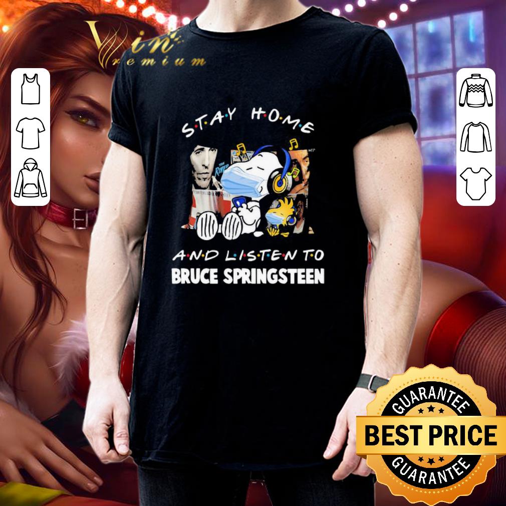 Snoopy mask stay home and listen to Bruce Springsteen Coronavirus shirt 3
