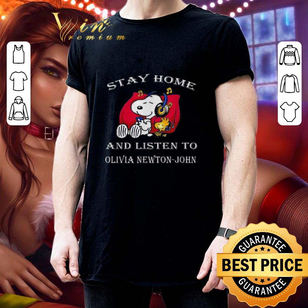 Snoopy stay home and listen to Olivia Newton-John Coronavirus shirt 3