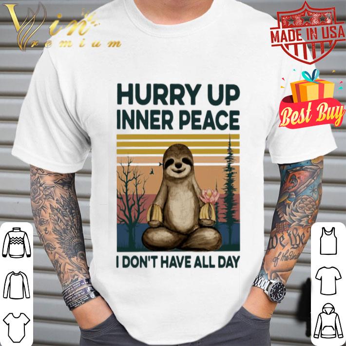 Yoga sloth hurry up inner peace i don’t have all day vintage shirt