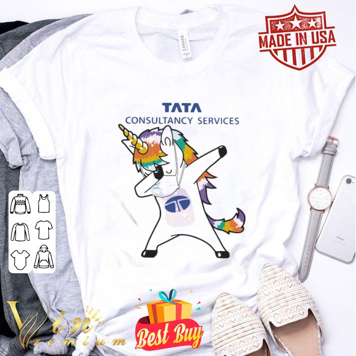 Dabbing Unicorn Mask Tata Consultancy Services Logo Coronavirus shirt