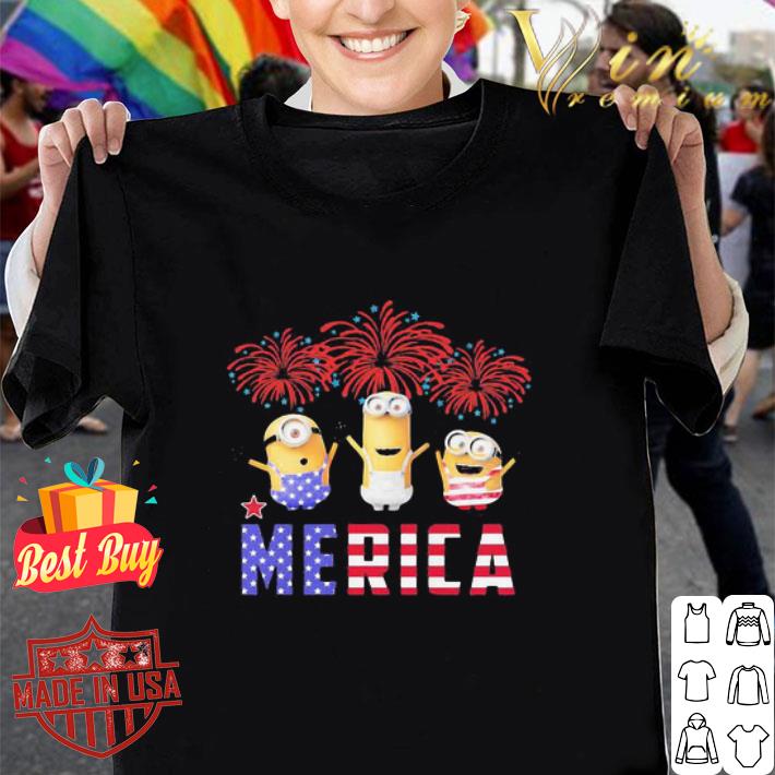 Firework Minions Merica American Flag Independence Day shirt