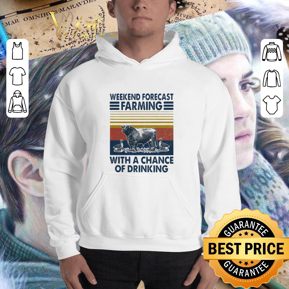 Vintage Weekend Forecast Farming With A Chance Of Drinking shirt 3