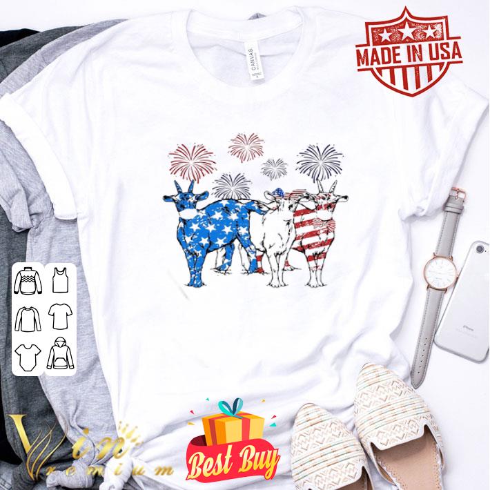 Firework Goats American flag 4th of july independence day shirt
