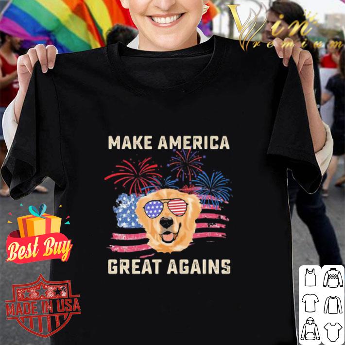 Firework Make America Great Agains Flag Dog 4th Of July shirt