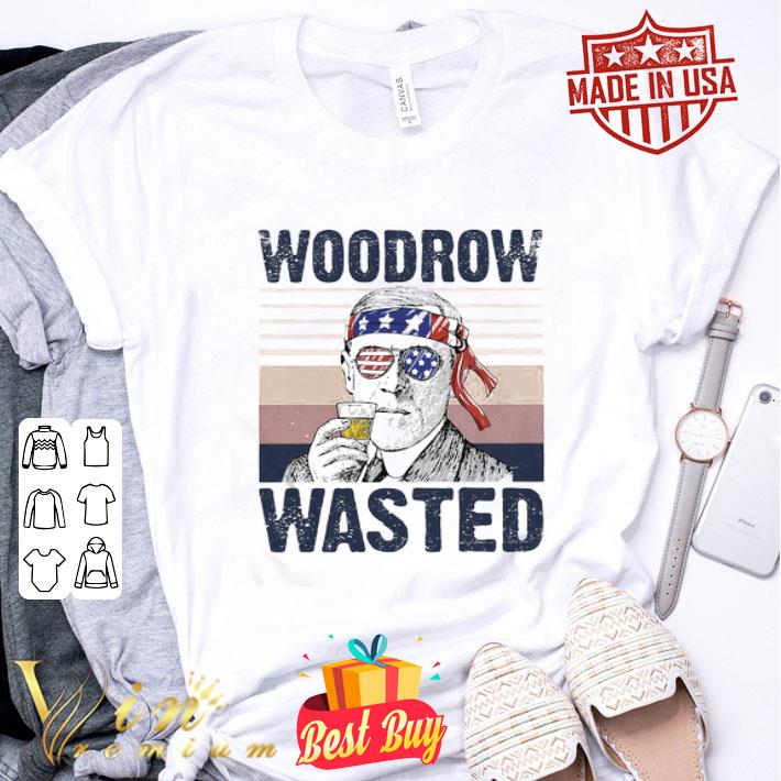 Vintage Woodrow Wasted Wine American Flag 4th Of July shirt