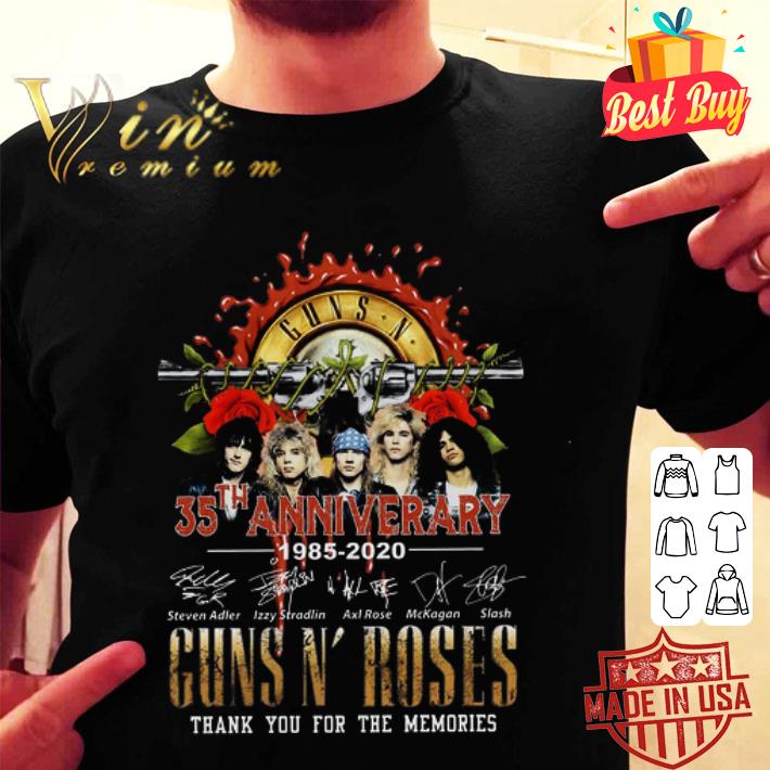 Guns N Roses 35th Anniversary 1985–2020 Members Signatures shirt
