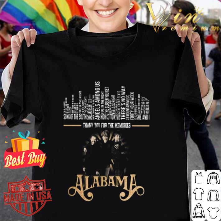 Thank You For The Memories Alabama Band Songs shirt