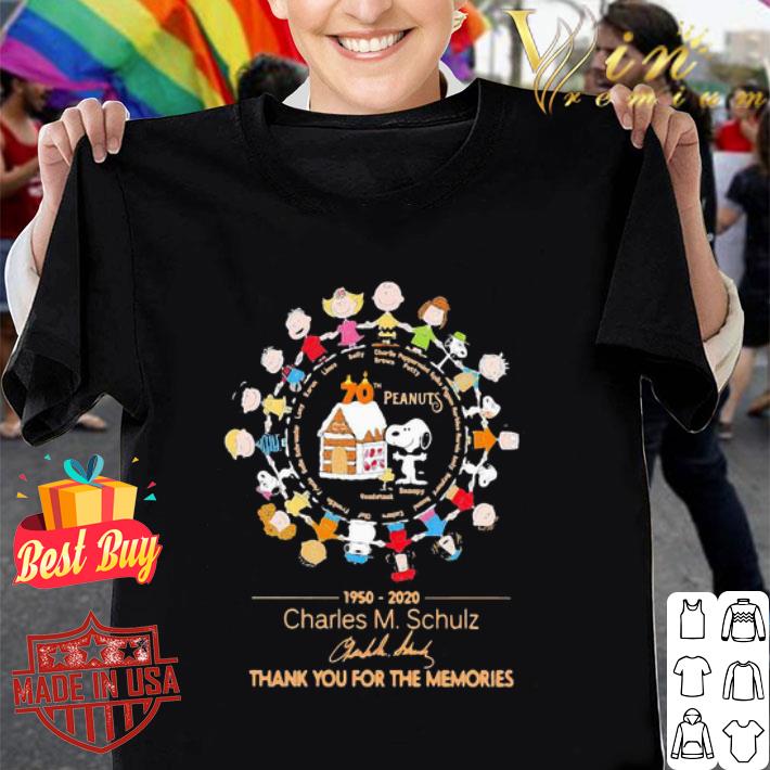 70th Peanuts 1950 2020 Charles M. Schulz thank you for the memories shirt