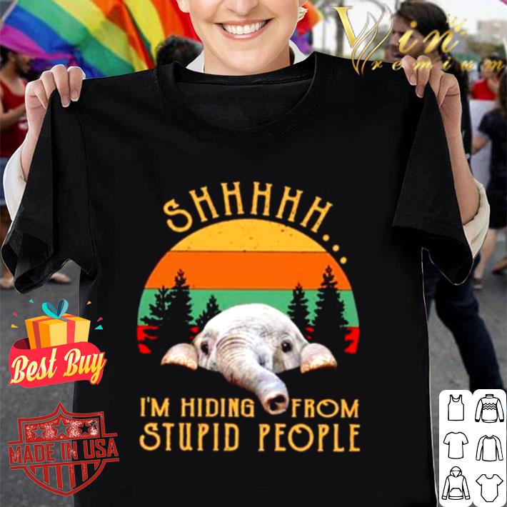 Elephant shhh Im hiding from stupid people vintage shirt