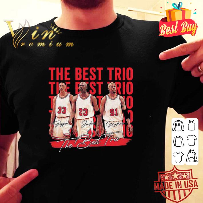 The Best Trio Signatures 33 Pippen Bulls 23 Michael Jordan 91 Dennis Rodman shirt