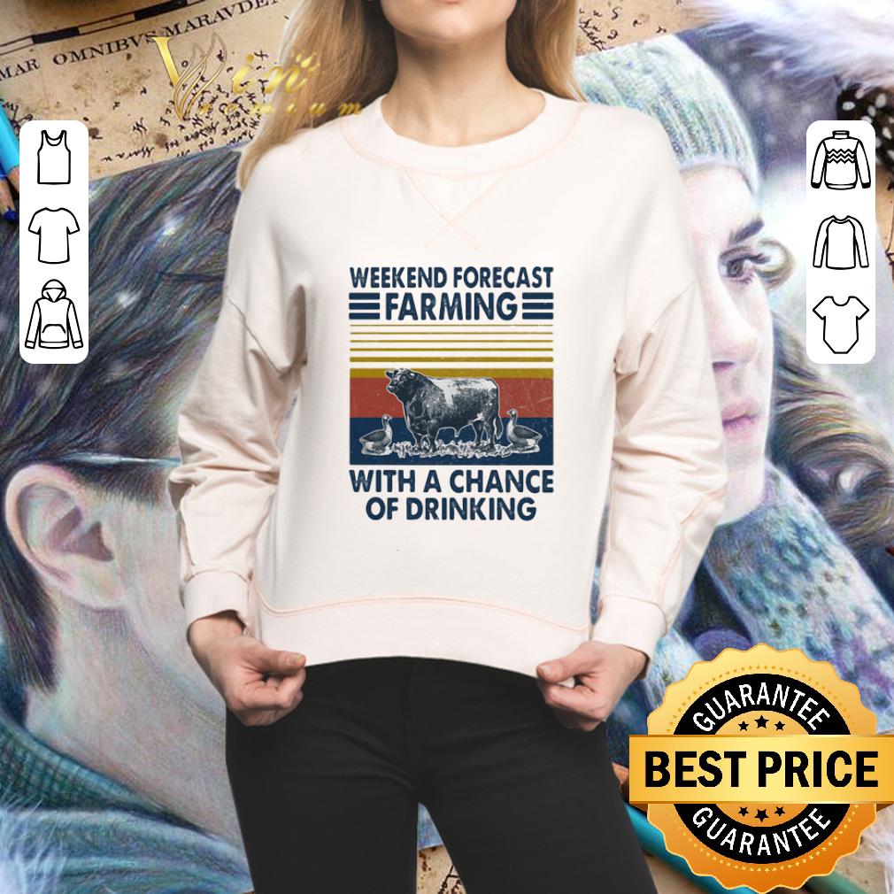 Vintage Weekend Forecast Farming With A Chance Of Drinking shirt 2