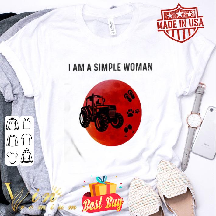 I Am A Simple Woman Trucker Paw Wine Sunset shirt