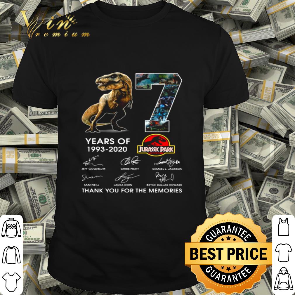 27 years of Jurassic Park 1993-2020 signatures shirt