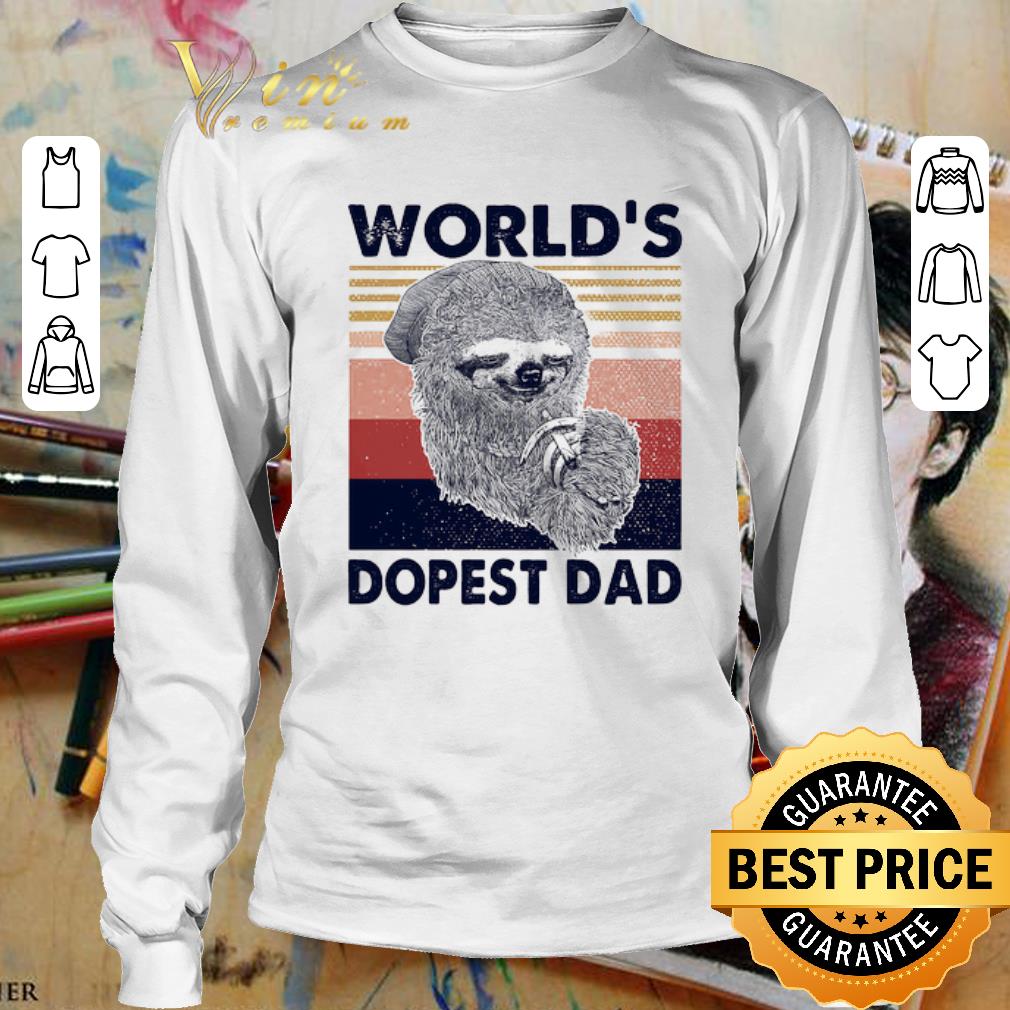 Sloth world’s dopest dad happy father’s day vintage retro shirt 3