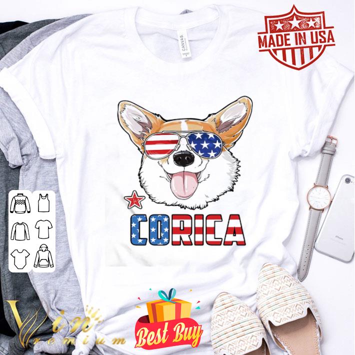 Corgi dog Corica American Flag Independence Day shirt