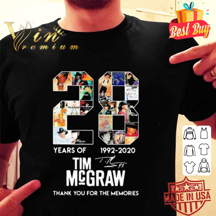 28 years of 1992 2020 Tim McGraw thank you for the memories signature shirt