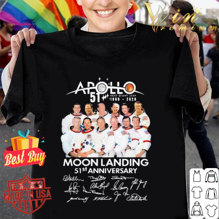 Apollo 51 Next Giant Leap 1969 2020 Moon Landing 51st Anniversary Signatures shirt