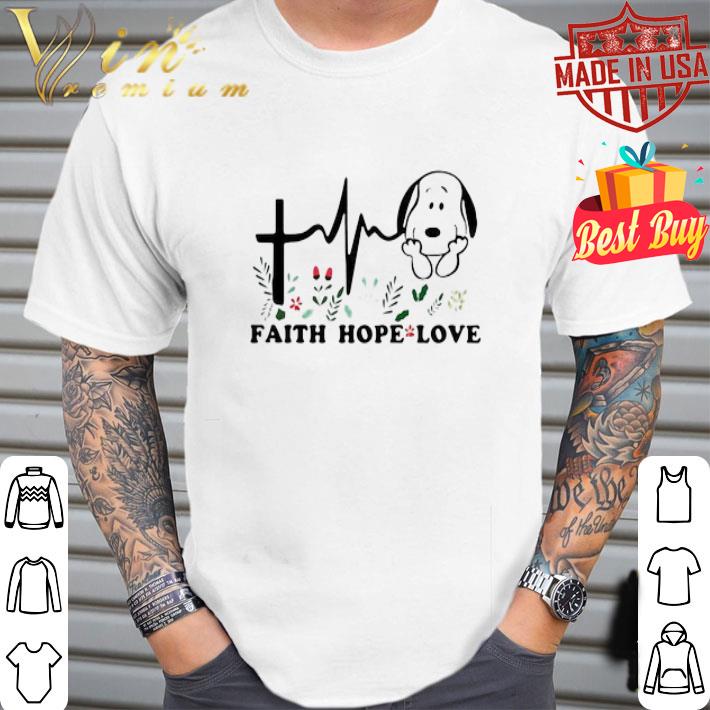 Snoopy Heartbeat Faith Hope Love Floral shirt