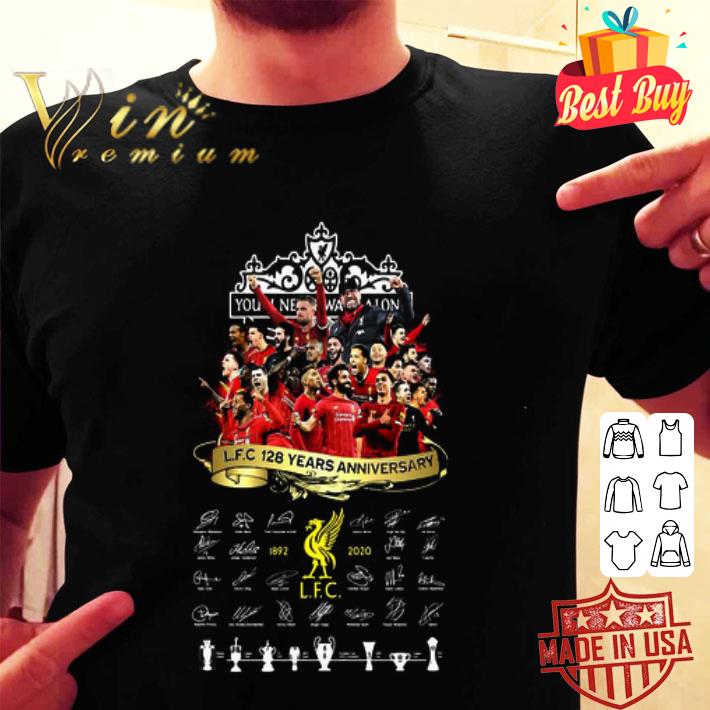 Liverpool Fc 128 Years Anniversary 1892 2020 Signatures shirt
