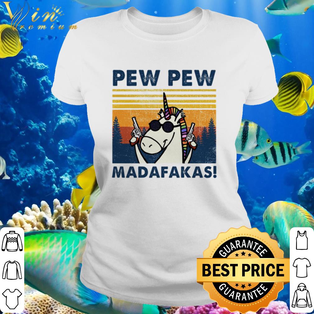 Original Vintage Unicorn hold gun Pew Pew Madafakas shirt 3