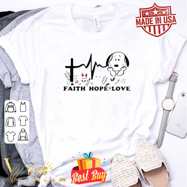 Snoopy Heartbeat Faith Hope Love Floral shirt