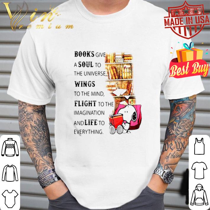 Snoopy Books Give A Soul To The Universe Wings To The Mind Flight shirt