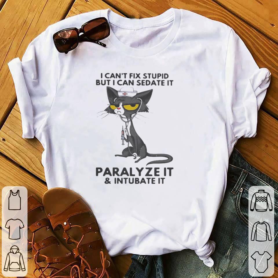 Official Black cat Don’t mess with me I get paid to cut people vintage shirt 7