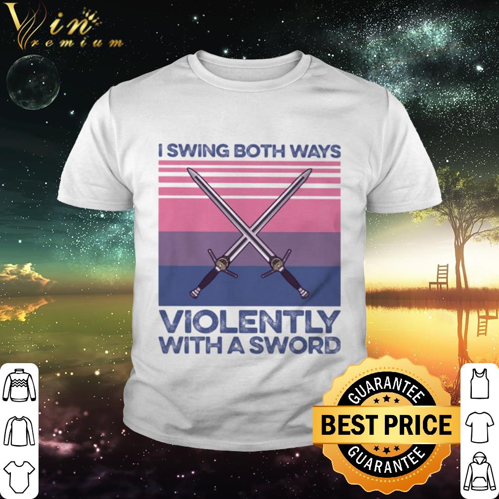 Top Words I swing both ways violently with a bat vintage shirt 2