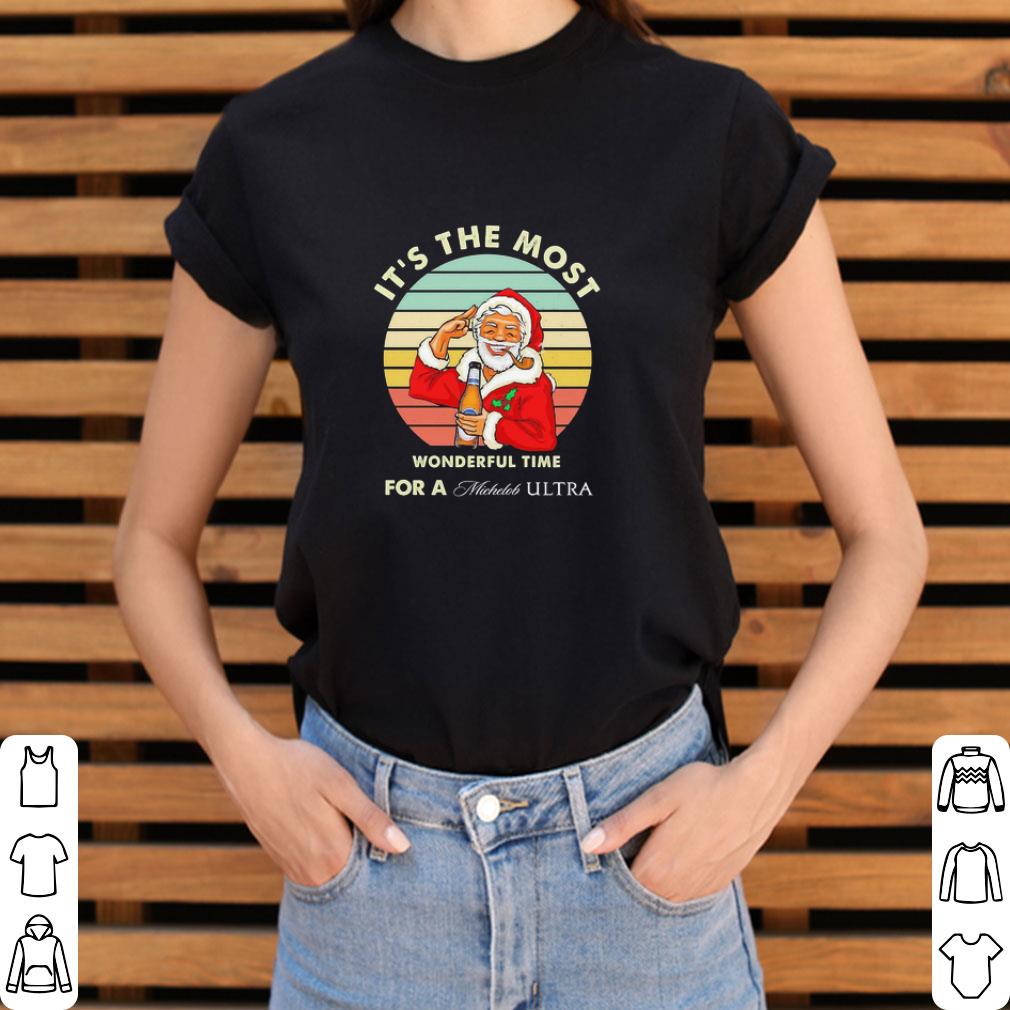 Official Santa Claus It’s The Most Wonderful Time For A Michelob Ultra Vintage shirt 3