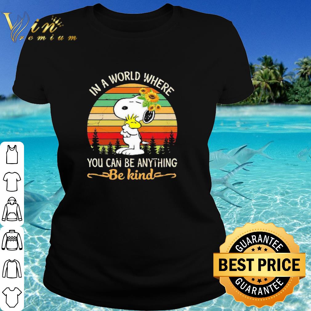 Premium Snoopy In A World Where You Can Be Anything Be Kind Vintage Sunflower shirt 2
