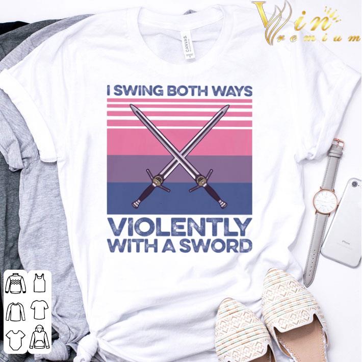 Words I swing both ways violently with a bat vintage shirt 3