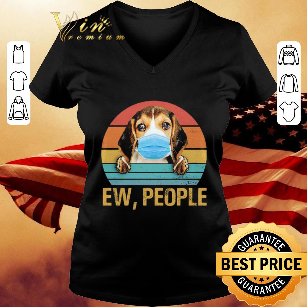 Vintage Beagle Dog Mask Ew People Coronavirus shirt 3