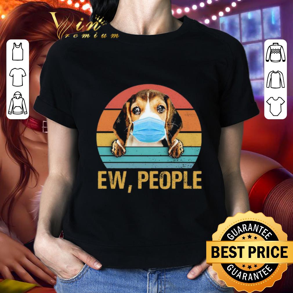 Vintage Beagle Dog Mask Ew People Coronavirus shirt 2