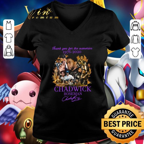 Thank you for the memories 1976-2020 RIP Chadwick Boseman actor signature shirt 2
