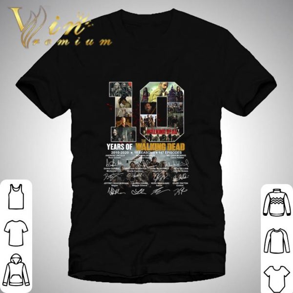 10 years of 2010-2020 The Walking Dead 10 seasons 147 ep signatures shirt 1