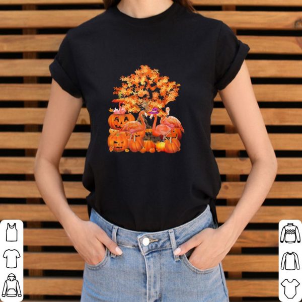 Premium Flamingos pumpkin happy Halloween shirt 3