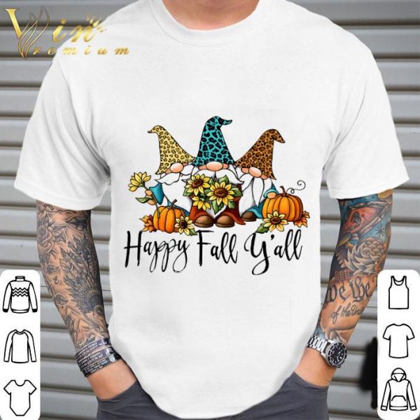 Gnomes Happy Fall Y’all Sunflowers pumpkins Halloween shirt 2