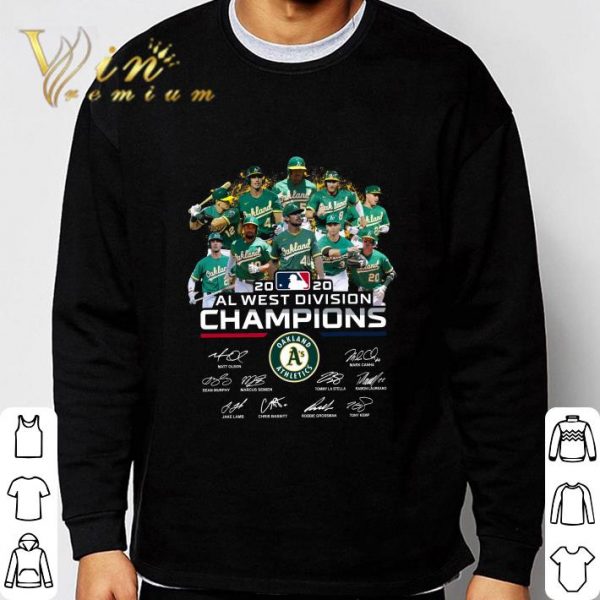 2020 Al West Division Champions Oakland Athletics team signature shirt 3