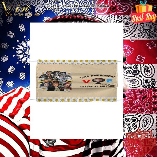 19th amendment vote 1920-2020 celebrating 100 years face mask 2