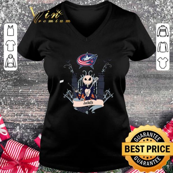 Jack Skellington Jackets Columbus Blue Jackets Logo shirt 2