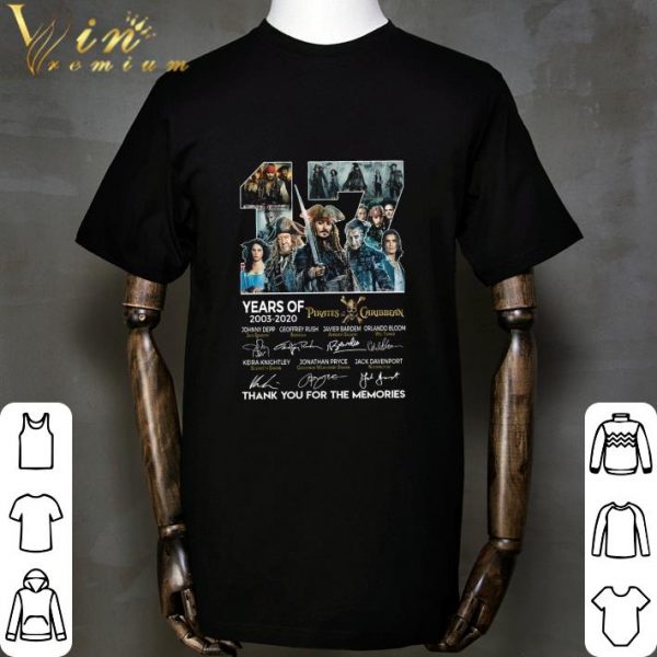 17 years of 2003-2020 Pirates of the Caribbean signatures shirt 2